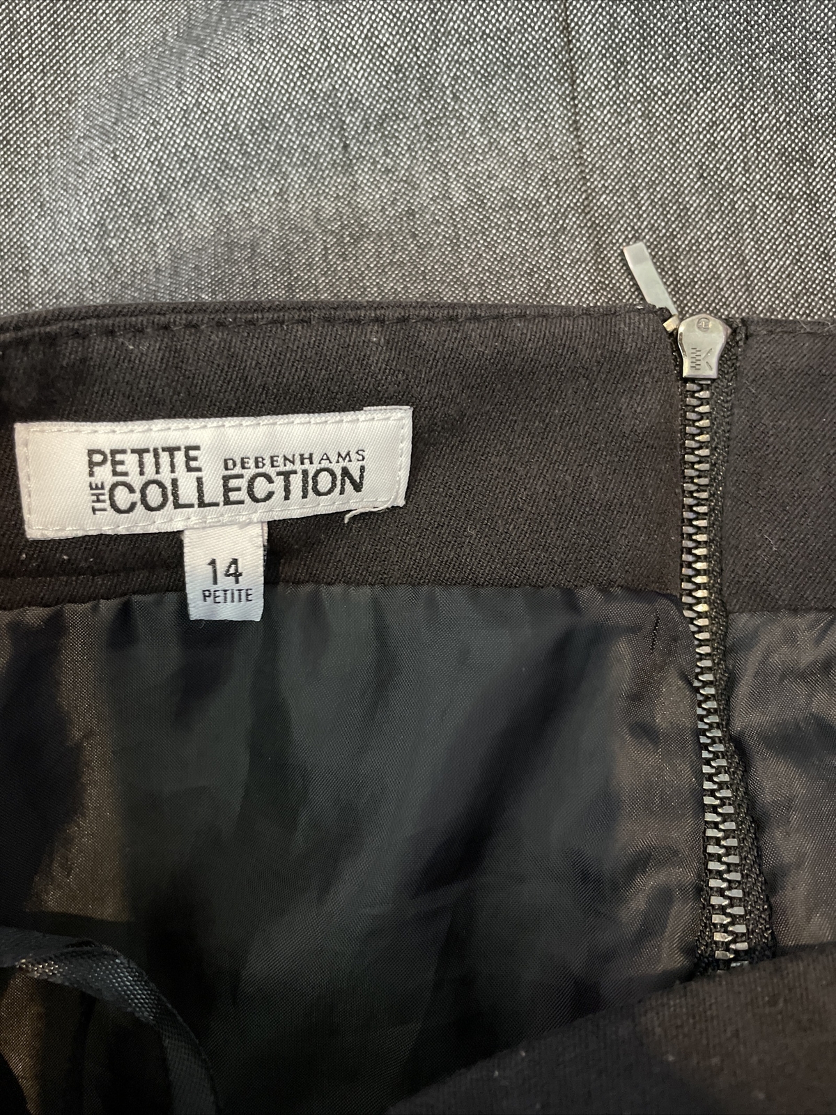 womens Debenhams Petite Uk 14 Dark Grey Smart Knee Length Lined Pencil skirt eBay