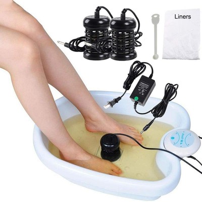 Ionic Detox Foot Bath Aqua Cleanse SPA Machine with Tub 2 Arrays 10pcs Tub Liner