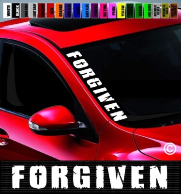 20'' Forgiven #1 Christian Car Decal Sticker Side Windshield Banner Blessed Cross