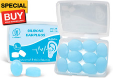 Soft Moldable Silicone Earplugs for Sleep, 5 Pairs, SNR 27dB Noise Cancelling Sl