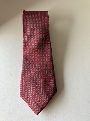 Christian Dior CRAVATES  Iconic Designer Red Silk Necktie Tie 100% Silk