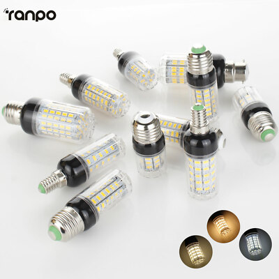 LED Corn Bulb E27 E14 E12 E26 B22 24-108LEDs Light Lamps 110V 220V DC 12V 24V GC
