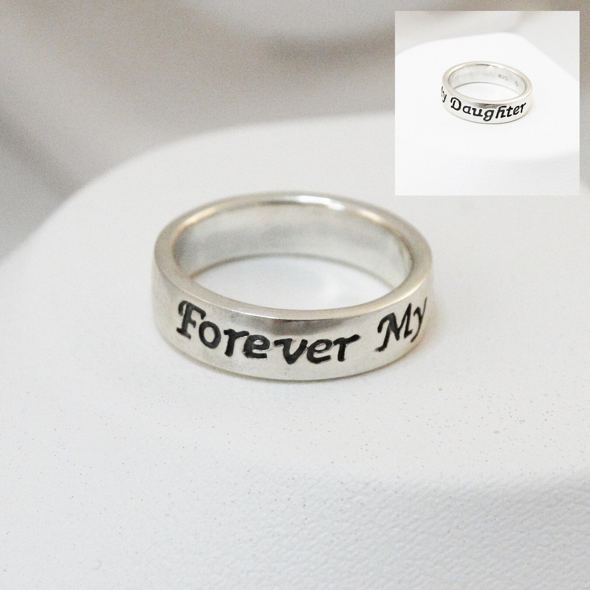 Forever My Daughter Engraved Ring 925 Sterling Silver From