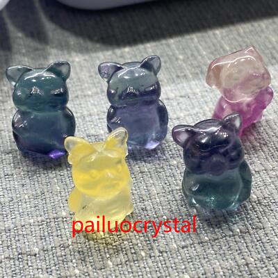 10pcs Natural Fluorite Pig Skull Mini Quartz Crystal Skull Reiki Healing Gem