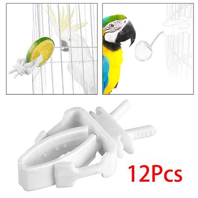 12 Stück Vogelkäfig-Futterklammern, Futterspender-Clip, Papageien--Clips,