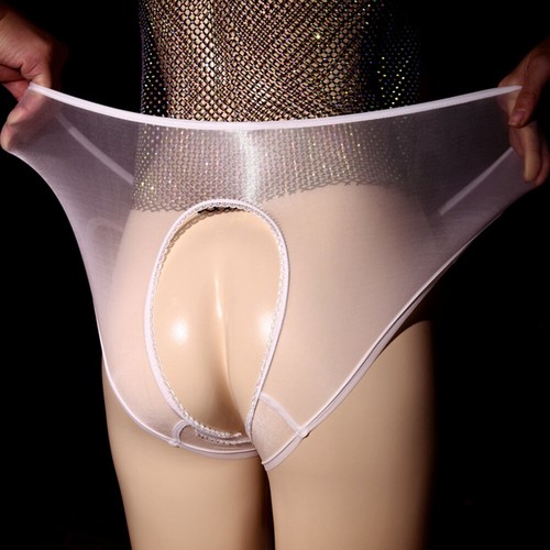 Women Glossy See Through Open Crotch Shorts Stretchy Panties Knickers Underwear - Picture 15 of 18
