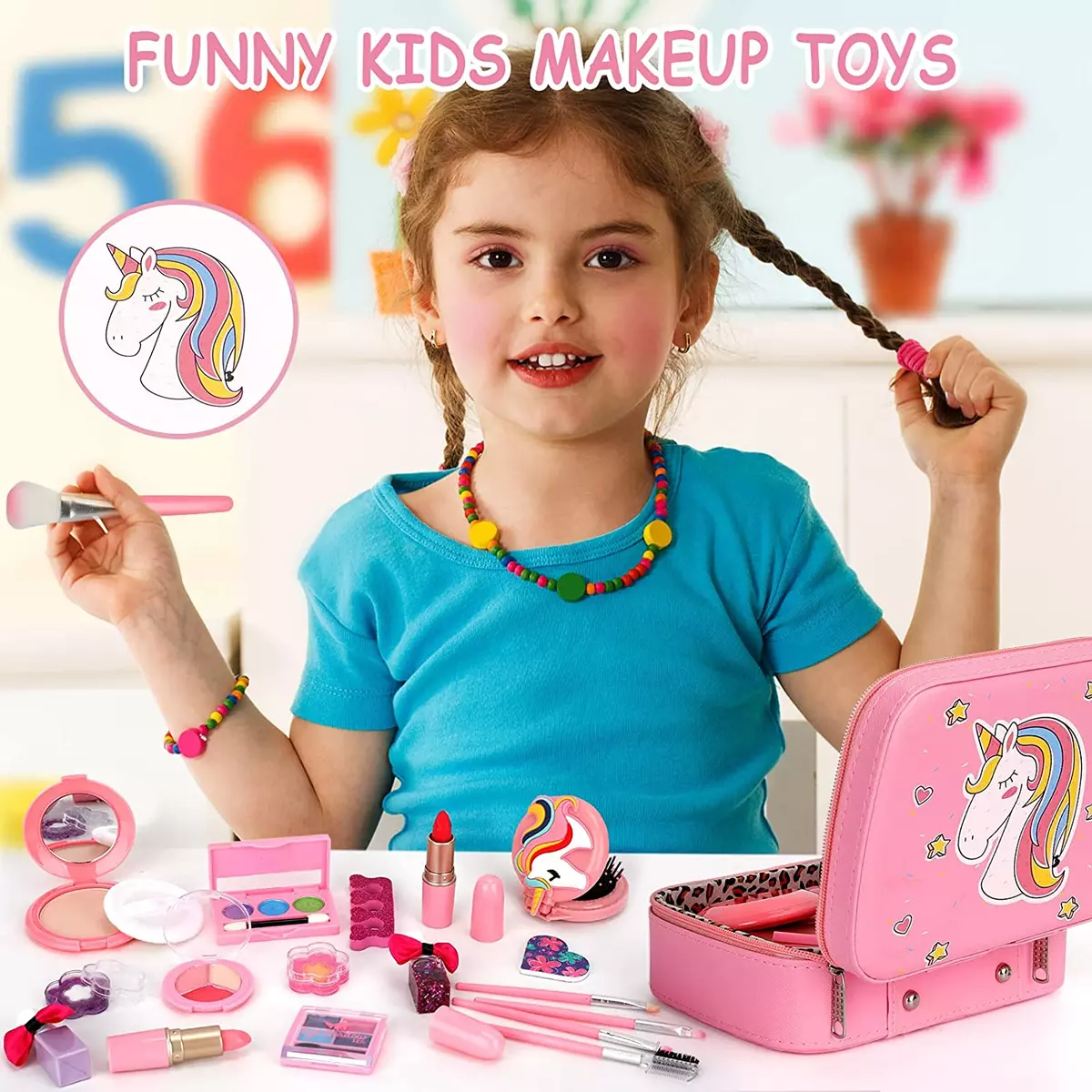 Kids Makeup Kit for Girls, Real Washable Makeup Set for Girls, Makeup for  Kids