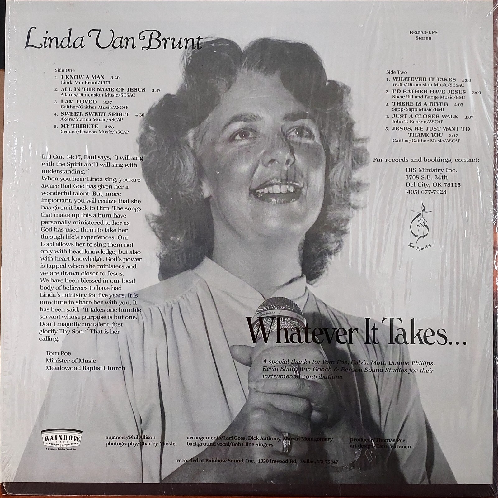 Linda Van Brunt Whatever It Takes Del City OK Gospel Music LP ALBUM thumbnail 2