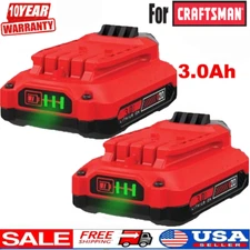 2Pack 20V For Craftsman V20 20 Volt 3.0Ah Li-ion Battery CMCB205 CMCB204 CMCB202