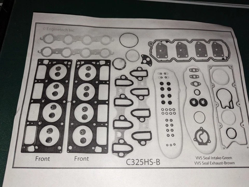 CONJUNTO DE JUNTA DE CABEÇA DE CILINDRO CHEVY GENIII GENIV 4.8 5.3 01 - 14 ENGINETECH C325HS-B - Imagem 2 de 4