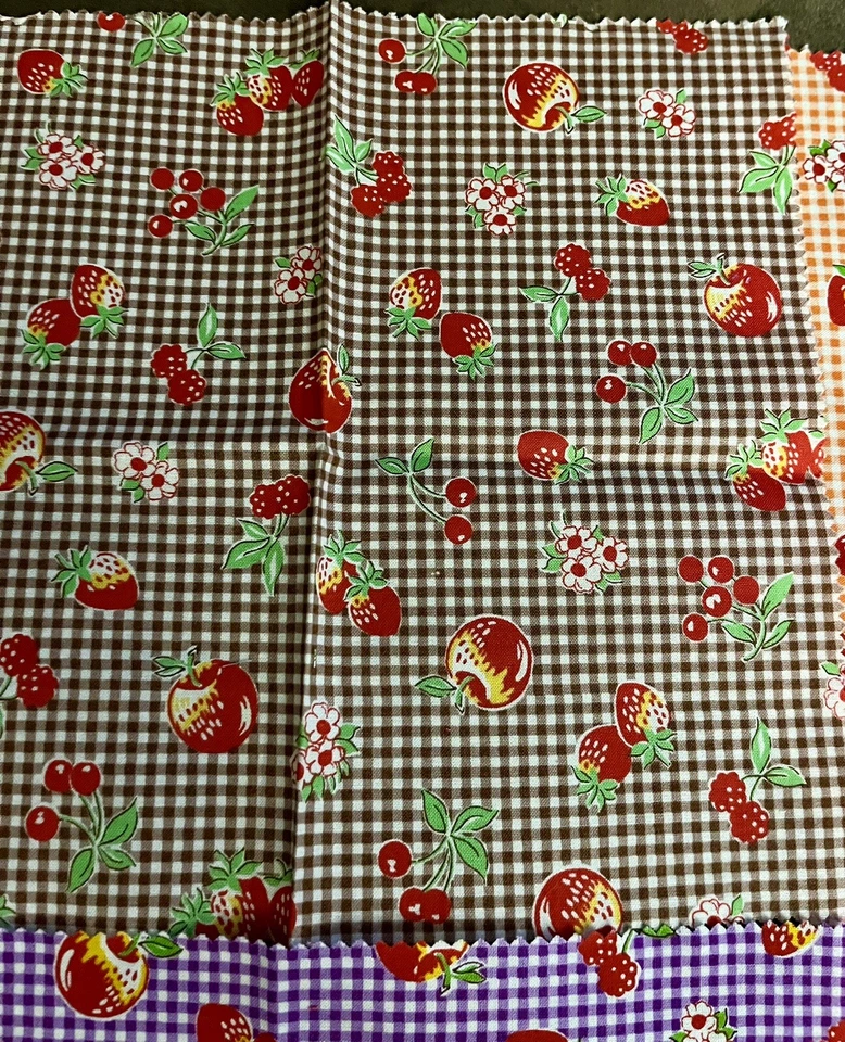 Guinga retro Child Smile años 30 con fruta de Lecien 4 muestras de diferentes colores Foto 4 de 4