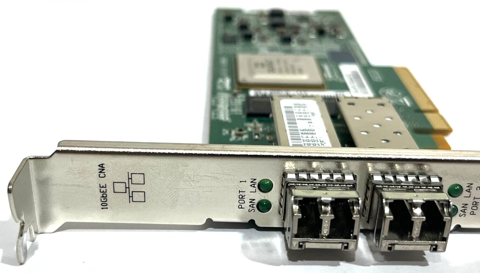 QLogic QLE8152 Dual Port 10GbE SFP+ PCIe Converged Network Card w/ 2x 10Gb SFPs - Image 3 of 4