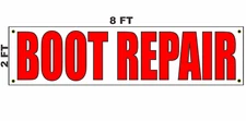 Boot Repair Banner Sign 2x8 for Business Shop Building Store Front