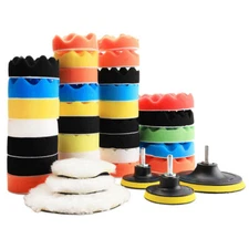 39pcs Car Polishing Pads Sponge Woolen Waxing Buffing Pad Kits Drill Adapter