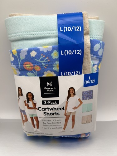 Girls Tagless Full-Elastic Waistband Secure Fit 3 Pack Cartwheel Shorts - Picture 4 of 11