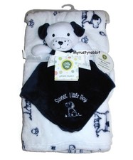 Little Me Puppy Dog Baby Blanket  Lovey - 2 Piece Set - Dark Blue  New
