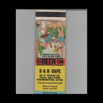 Matchbook Cover D&B Cafe Farmington, UT