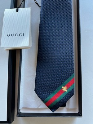 Gucci New GG Silk Tie Necktie Skinny + Box