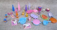 1970s Barbie doll Dream house Vintage KITCHEN FRIDGE FOOD DISHES pie lid blender