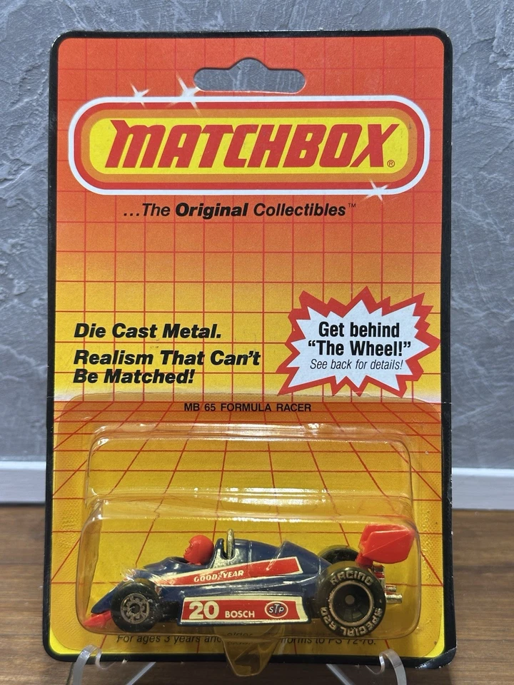 Vintage 1983 Matchbox MB 65 Formula Racer 20 Bosch Goodyear Carded - Image 4 of 4