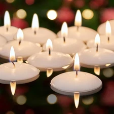 White Floating Candles 2 inch, 24 Pack 5-6 2inch, 