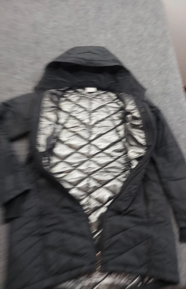 Columbia Omni Heat Coat Parka Womens Medium Black Puffer Full Zip Quilted Hood - Image 3 of 4