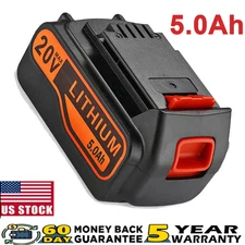 20V Lithium-ion Battery for Black and Decker 20 Volt 5.0Ah LBXR20 LB20 LBX20 US