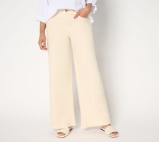 Peace Love World Regular Wide Leg Linen Denim Ecru 12 New