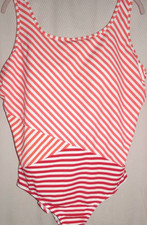 Lands End Slender Suits 1Pc. Tugless Tank Swimsuit Sz. 22W Colorful Stripes
