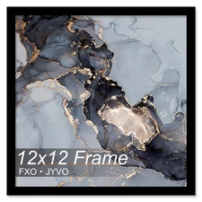 12X12 Picture Frame in Black - Horizontal and Vertical Formats for Wall - Photo