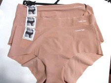 3-Pairs Calvin Klein HIPSTER Panties D3429 rose beige invisible poly women  M