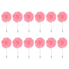 12Pcs Groom Boutonnieres Rose Boutonnieres Pins 3.5"x1.6" for Wedding Dark Pink
