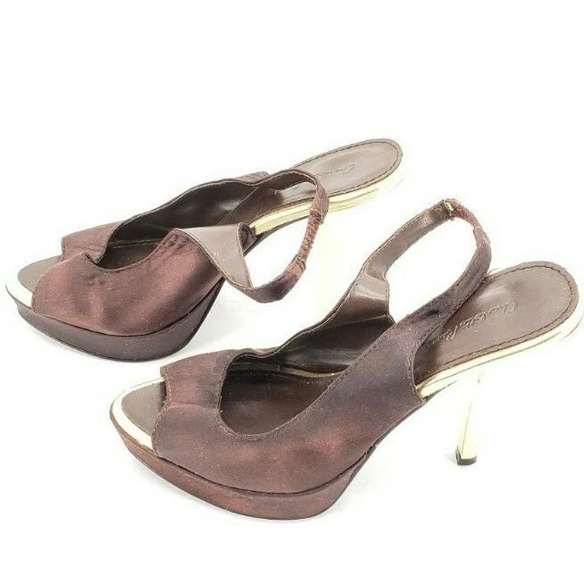Tacones altos Charlotte Russe marrón dorado talla 6 Foto 2 de 4