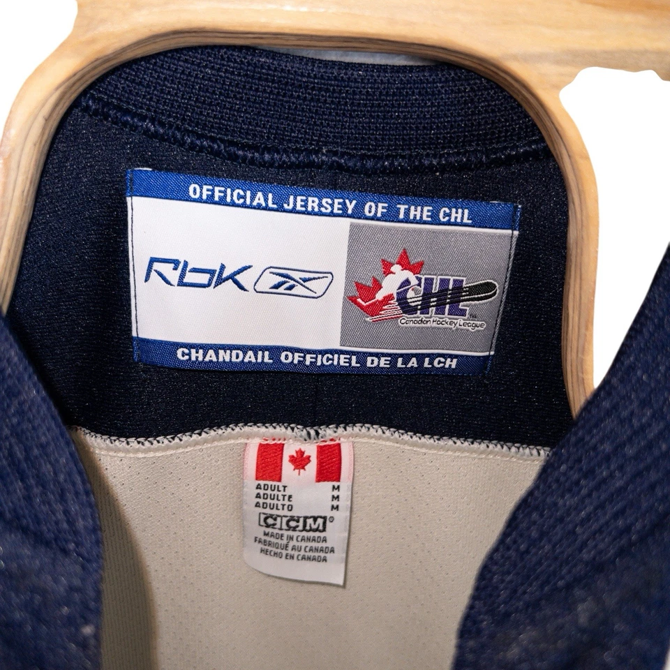 Camiseta deportiva CCM Reebok Windsor Spitfires Winnipeg Jets para hombre mediana NHL CHL hockey Foto 2 de 4