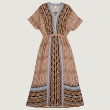 Belle Boho by Kim Gravel Women XS Sunset Lotus Sunrise Border Maxi Dress A679787