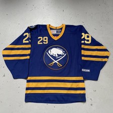 Vintage Jason Pominville #29 Buffalo Sabres CCM Sewn Knit Hocker Jersey Canada S