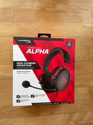 HyperX Cloud Alpha Gaming-Headset - Schwarz/Rot (Ohne Ohrenpolster)