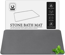 Lar Diatomite Stone Bath Mat, Premium Non-Slip Natural Diatoeous