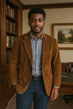 Vintage Lee Mens Blazer 46L Brown Corduroy Sports Coat Western 70s Vibe Jacket
