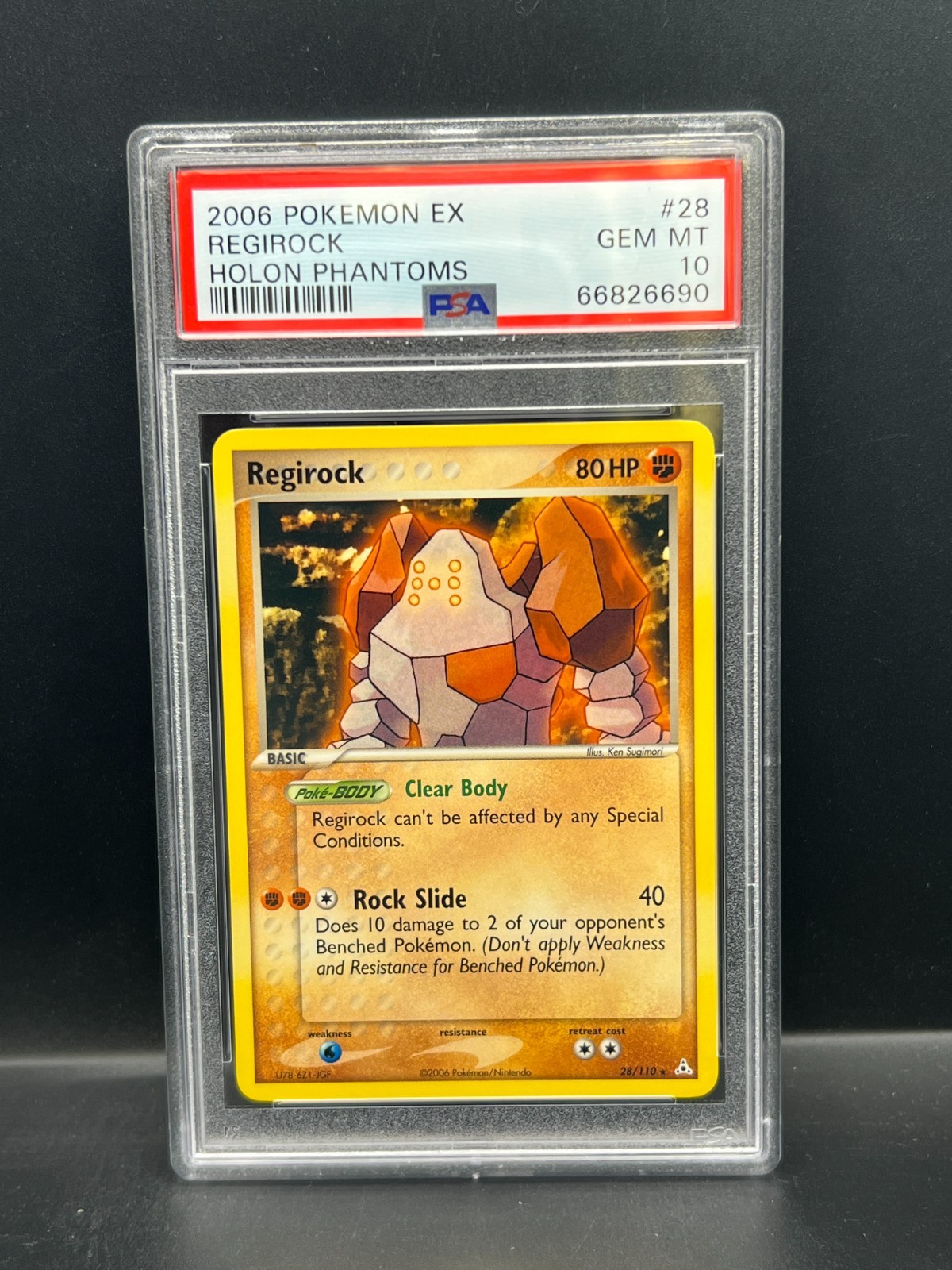 Pokemon PSA 10 GEM MT Regirock 28/110 Holon Phantoms 2009 S#6690