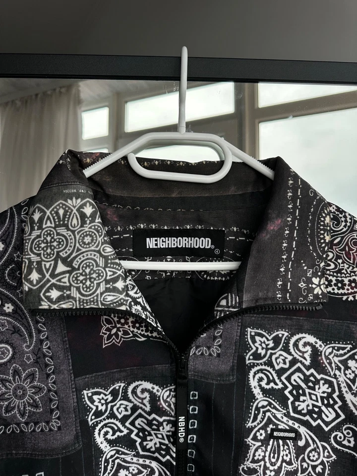 Chaqueta Neighborhood Japan Track-B/E-JKT Bandana Patchwork Cremallera Negra Talla L Foto 3 de 4