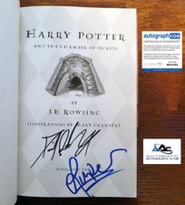 DANIEL RADCLIFFE AND RUPERT GRINT AUTOGRAPH SIGNED HARRY POTTER BOOK ACOA