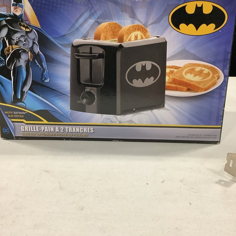 Batman Toaster 2-Slice Cool-Touch Housing Leaves Logo DC Comics OPEN BOX
