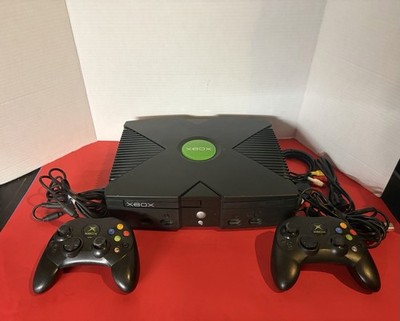 Xbox Original Console 2 Controllers AV/Power Cables Cleaned Tested Works Great