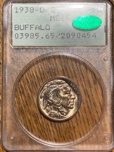 1938-D/S Buffao Nickel PCGS MS65 CAC Ratller OGH