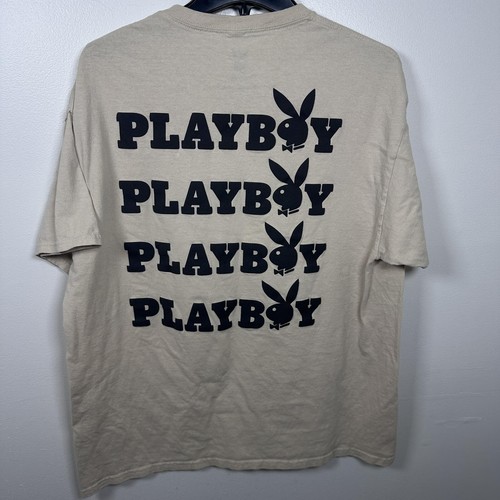 Playboy Graphic Logo T-Shirt XL Beige Cotton
