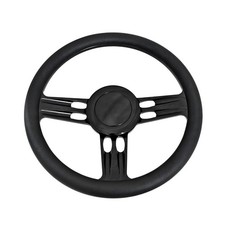 14 Black Anodized 9 Hole Steering Wheel Kit Half Wrap Whorn Button Street Rod 14 Black Anodized 9 Hole Steering Wheel Kit Half Wrap Whorn Button Street Rod