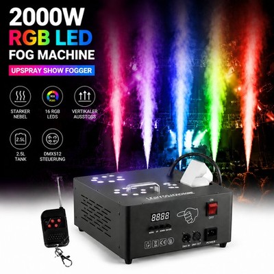 UKing 2000W DMX Nebelmaschine RGB 16 LED Bühnenlicht Fernbedienung Upspray Show