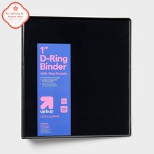 NEW-3-Ring Binder 1" Clear View Black, D-Rings 220ct