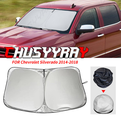 Car Windshield Sunshade UV Block For Chevy Silverado 1500 2500 3500 2015-2018